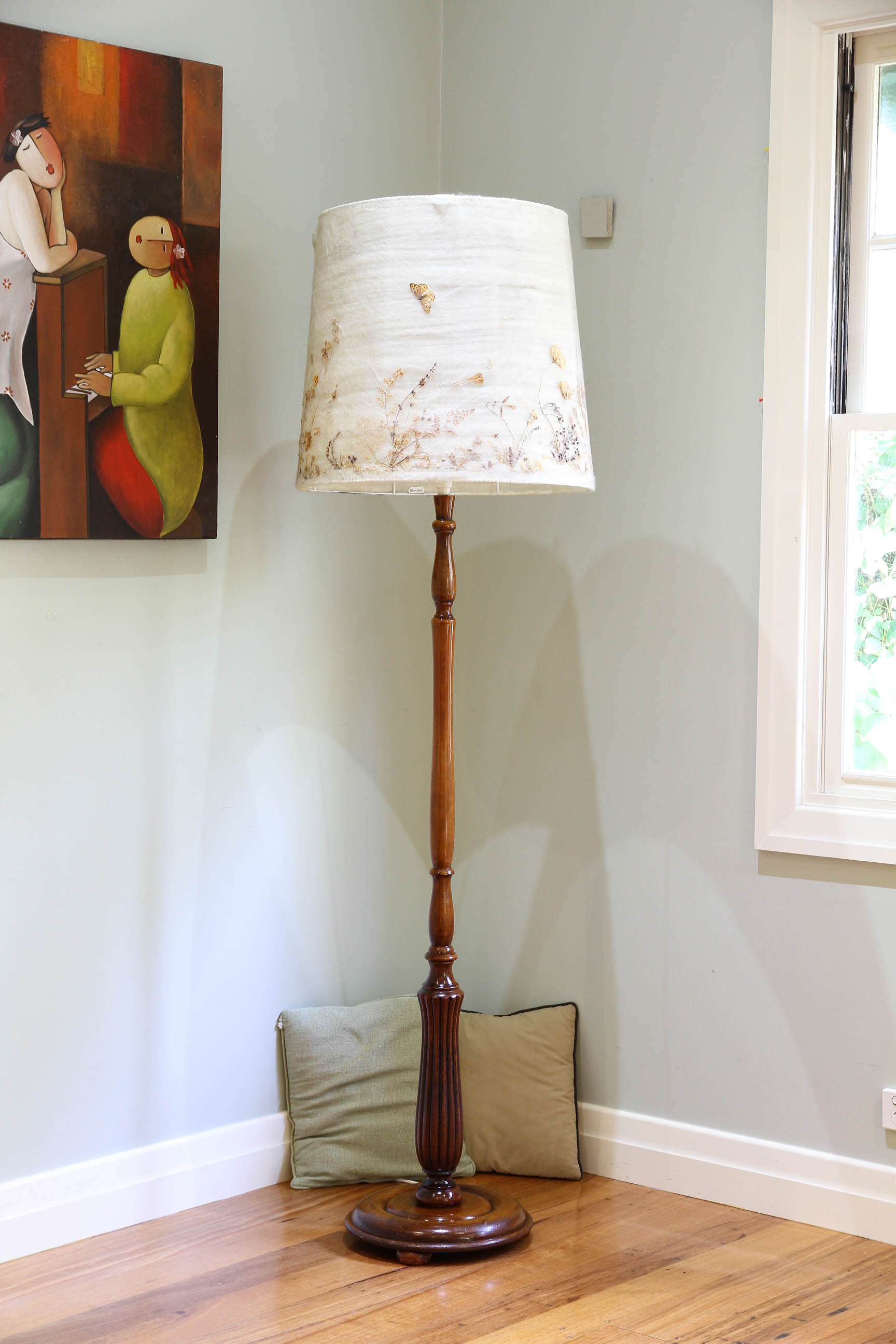 Vintage wooden standard lamps for deals sale